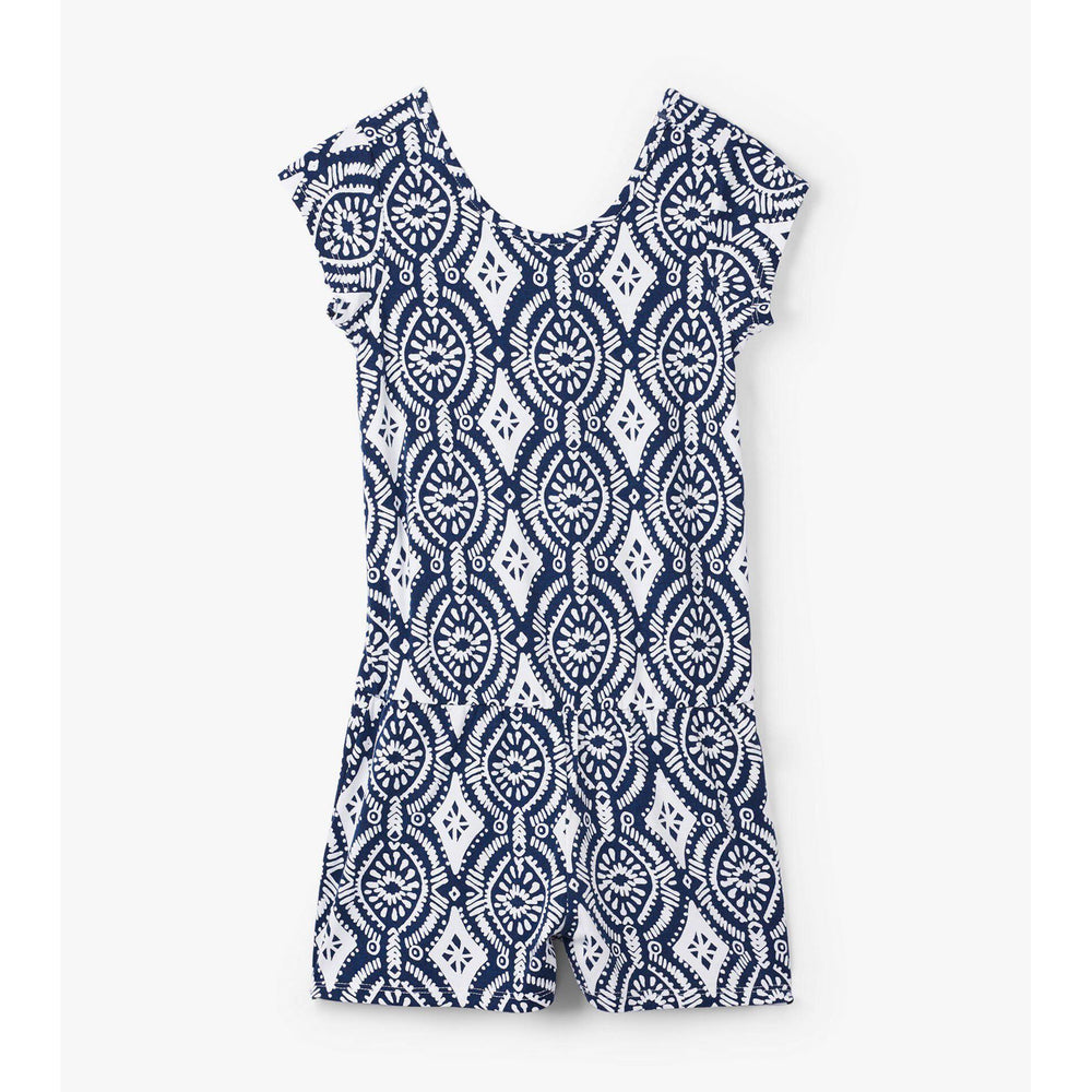 Hatley, Girl - Rompers,  Hatley Navy Medallion Faux Dress Romper