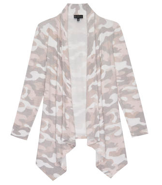 Bobeau, Women - Outerwear,  Aime Camo Waterfall Cardigan