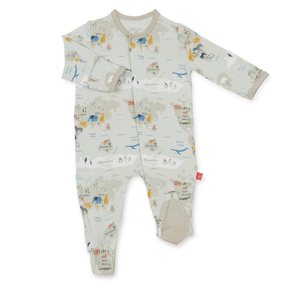 Magnificent Baby, Baby Boy Apparel - One-Pieces,  Magnetic Me by Magnificent Baby Sea the World Modal Magnetic Footie