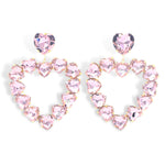 LIGHT PINK CRYSTAL HEART EARRING - Eden Lifestyle