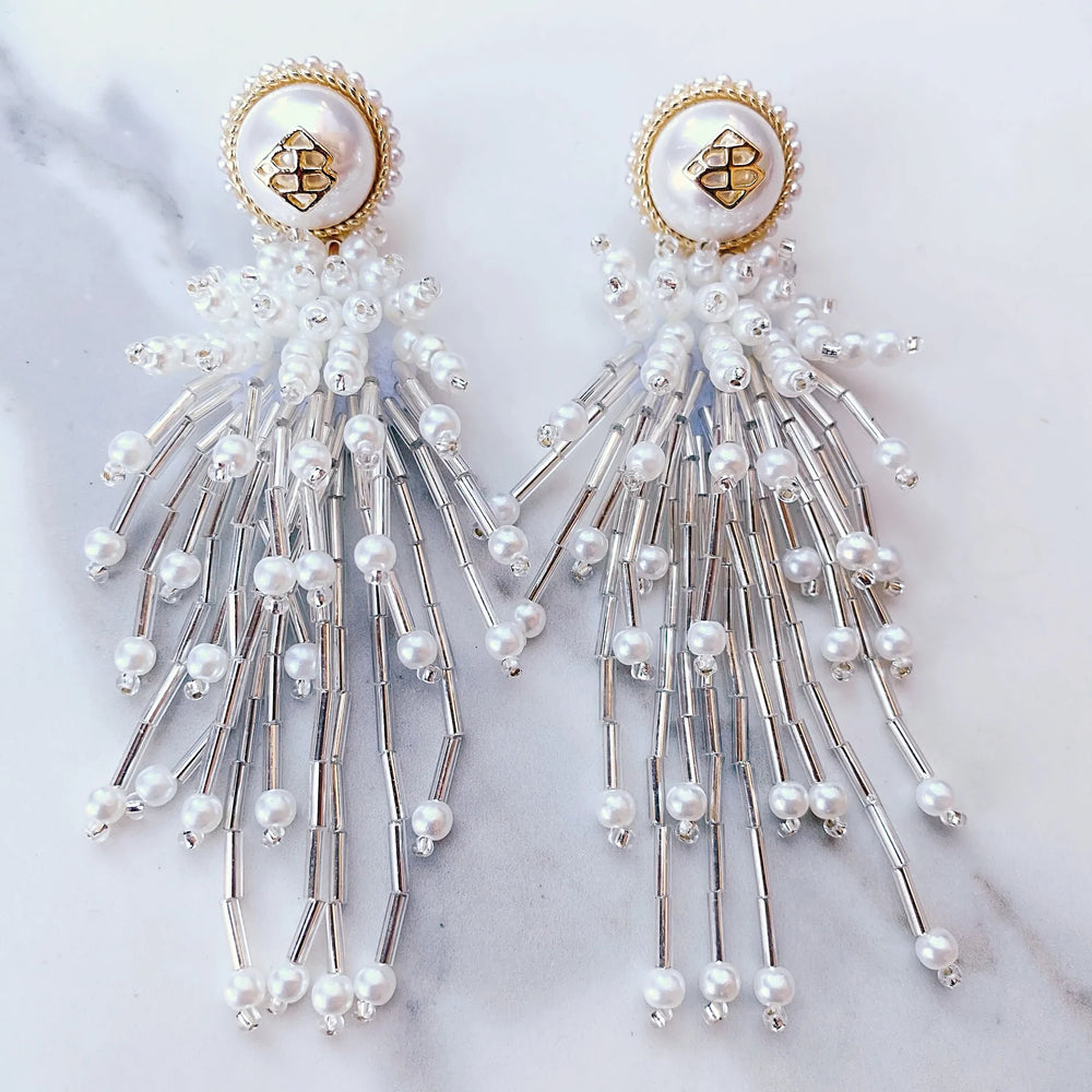 CASCADE PEARL LOGO EARRINGS - Eden Lifestyle