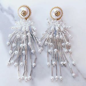 CASCADE PEARL LOGO EARRINGS - Eden Lifestyle