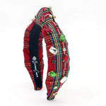 Child Red Tartan Plaid Headband with Crystals - Eden Lifestyle