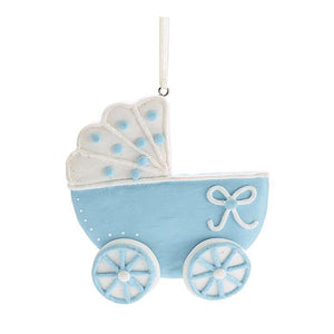 Eden Lifestyle, Gifts - Kids Misc,  Baby Carriage Ornament - Blue