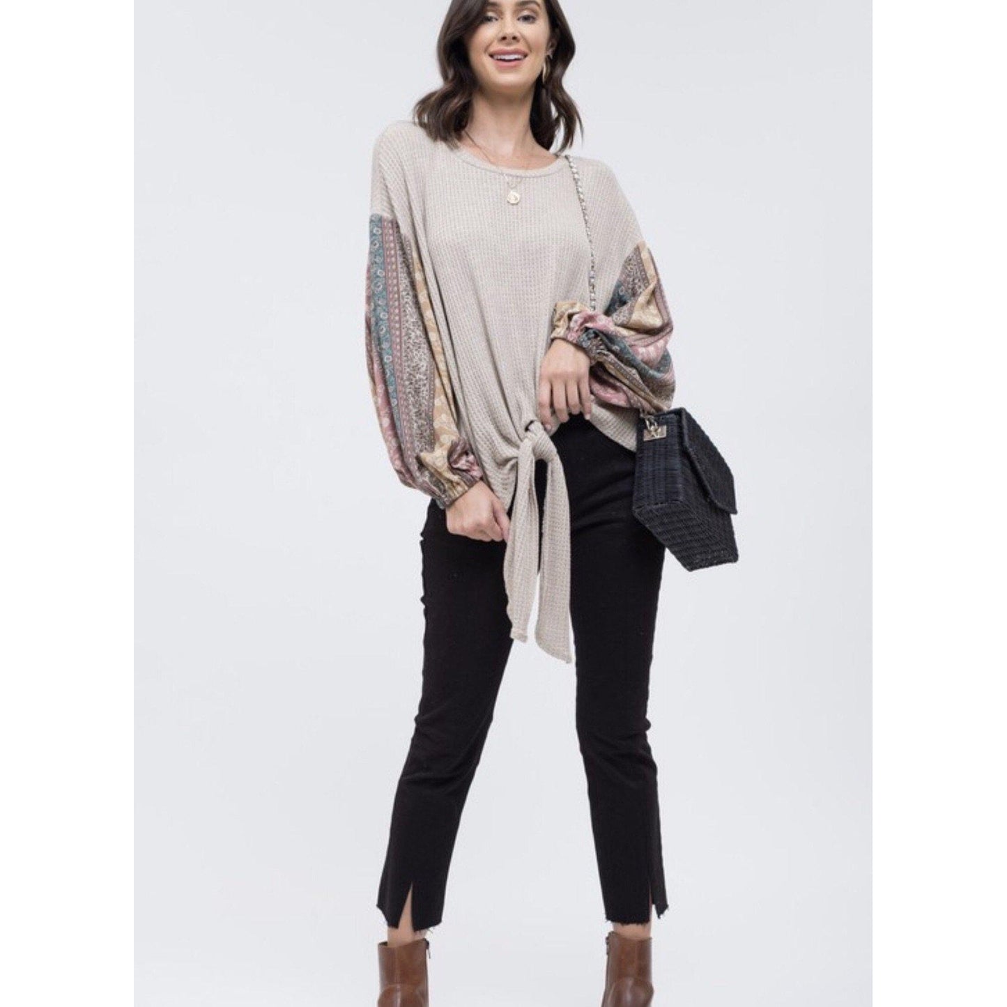 Eden Lifestyle, Women - Shirts & Tops,  Cream Bell Sleeve Top