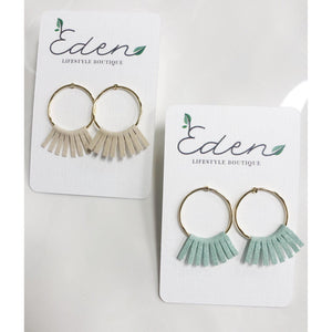 Eden Lifestyle, Accessories - Jewelry,  Modern Fringe Circle Earrings
