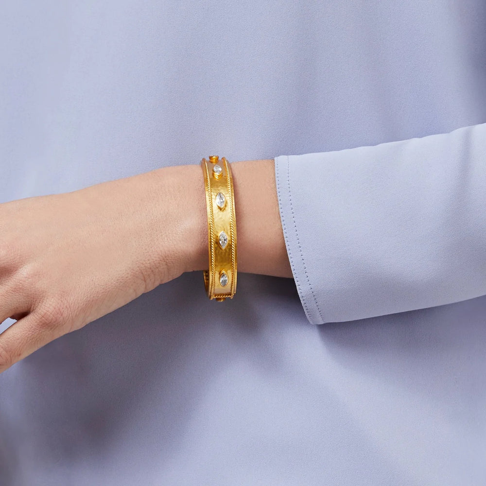 Julie Vos Monaco Hinge Bangle Gold Cubic Zirconia - Eden Lifestyle