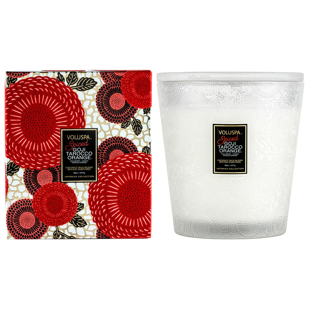 Voluspa Spiced Goji Tarocco Orange 3 Wick Hearth Candle - Eden Lifestyle