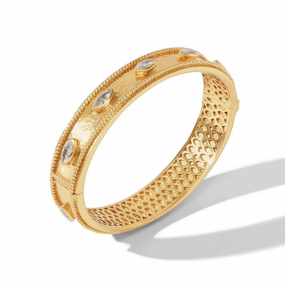 Julie Vos Monaco Hinge Bangle Gold Cubic Zirconia - Eden Lifestyle