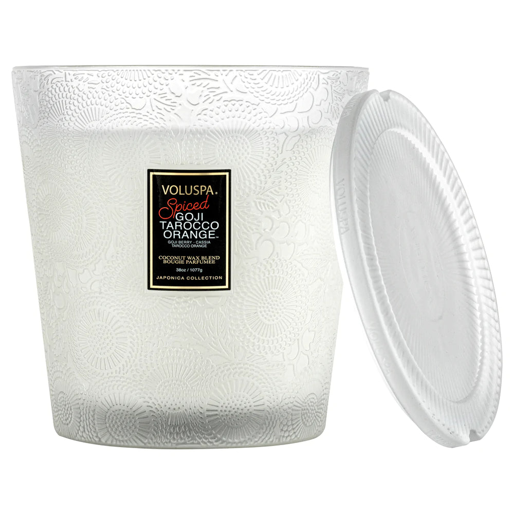 Voluspa Spiced Goji Tarocco Orange 3 Wick Hearth Candle - Eden Lifestyle