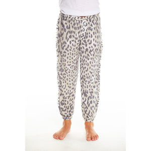 Chaser, Girl - Pants,  Chaser Girls Cozy Knit Slouchy Jogger w/ Ruffle Animal Print