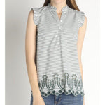 Eden Lifestyle, Women - Shirts & Tops,  Stripes & Lace Top