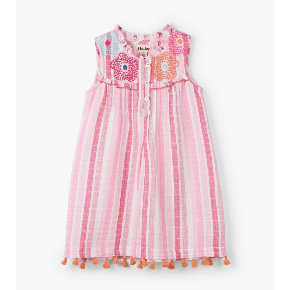 Hatley, Girl - Dresses,  Hatley Floral Stripes Pin Tuck Dress