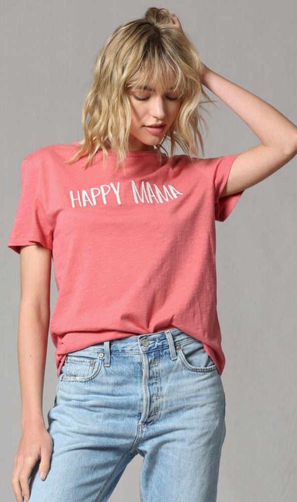 Eden Lifestyle, Women - Tees,  Happy Mama Embroidered Tee