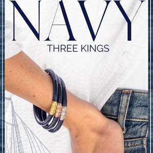 Budha Girl THREE KINGS ALL WEATHER BANGLES® (AWB®) - Navy - Eden Lifestyle