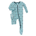 KicKee Pants, Baby Boy Apparel - One-Pieces,  KicKee Pants - Holiday Footie - Glacier Holiday Lights