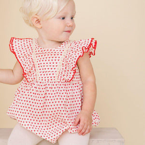 Pink Chicken, Baby Girl Apparel - Rompers,  Pink Chicken Goldie Bubble