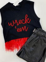 Wreck 'em Feather Sweater Tank - Eden Lifestyle