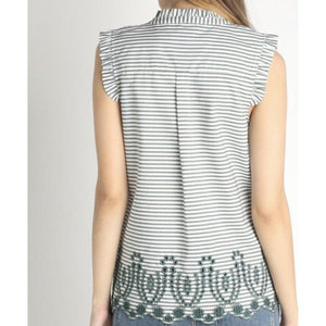 Eden Lifestyle, Women - Shirts & Tops,  Stripes & Lace Top