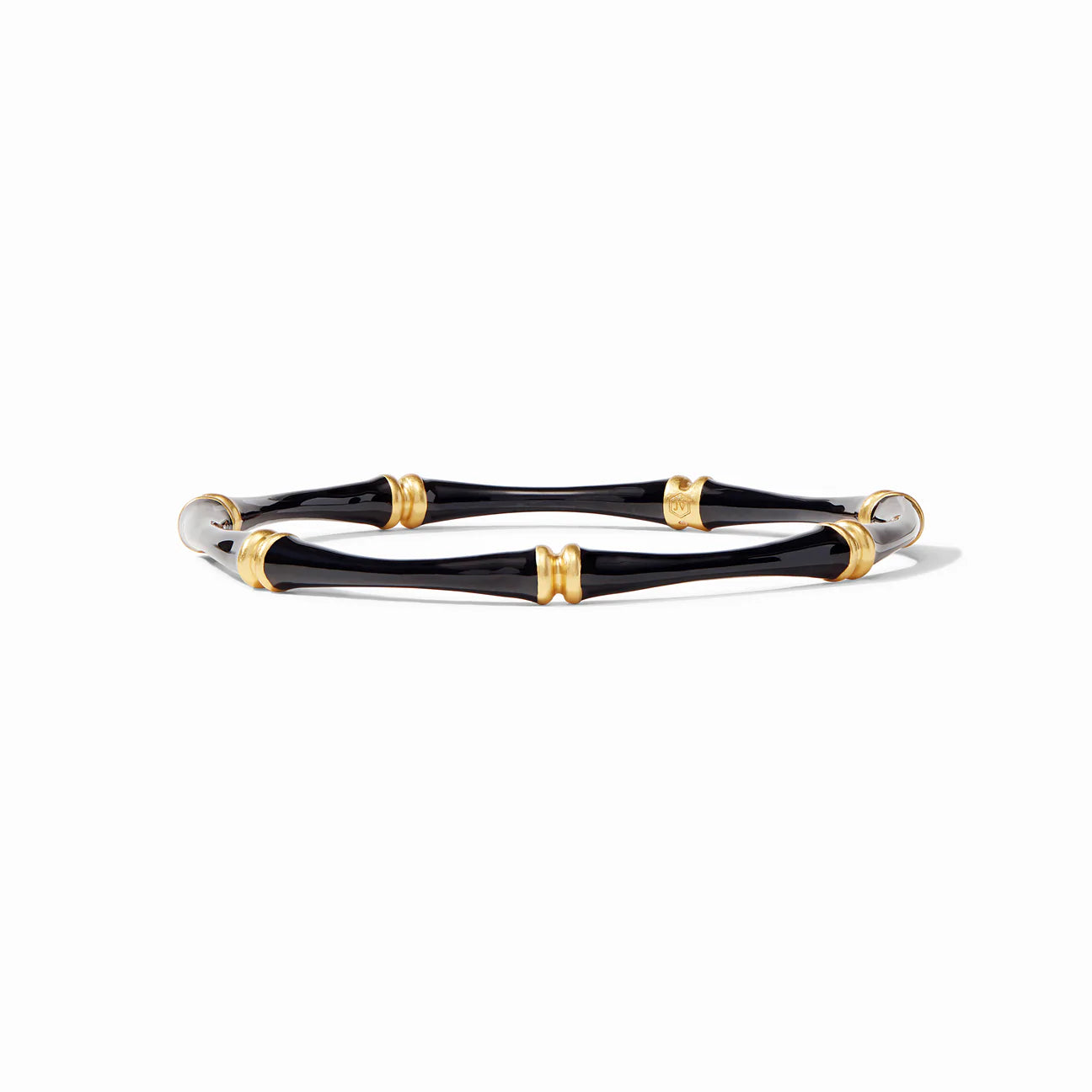 Bamboo Bangle Gold Obsidian Black Enamel - Eden Lifestyle