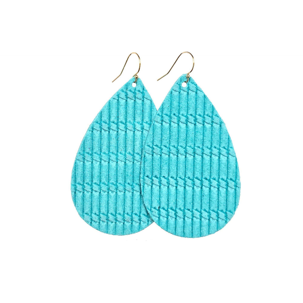 Hue & Hyde, Accessories - Jewelry,  Turquoise Rope Leather Earrings