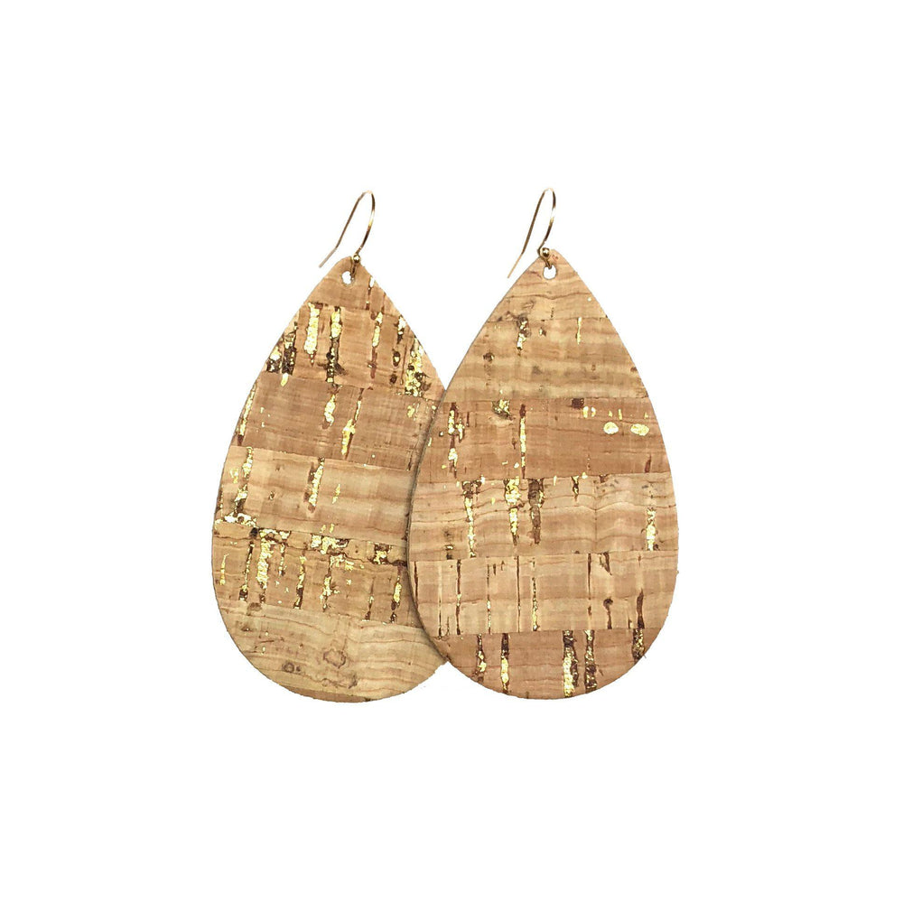 Hue & Hyde, Accessories - Jewelry,  Gold Cork Leather Earrings