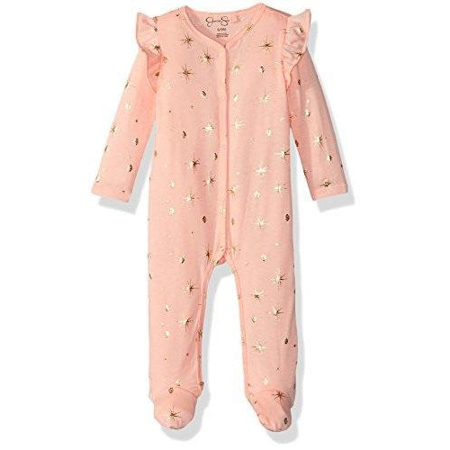 Jessica Simpson, Baby Girl Apparel - One-Pieces,  Jessica Simpson Baby Tropical Peach Footie