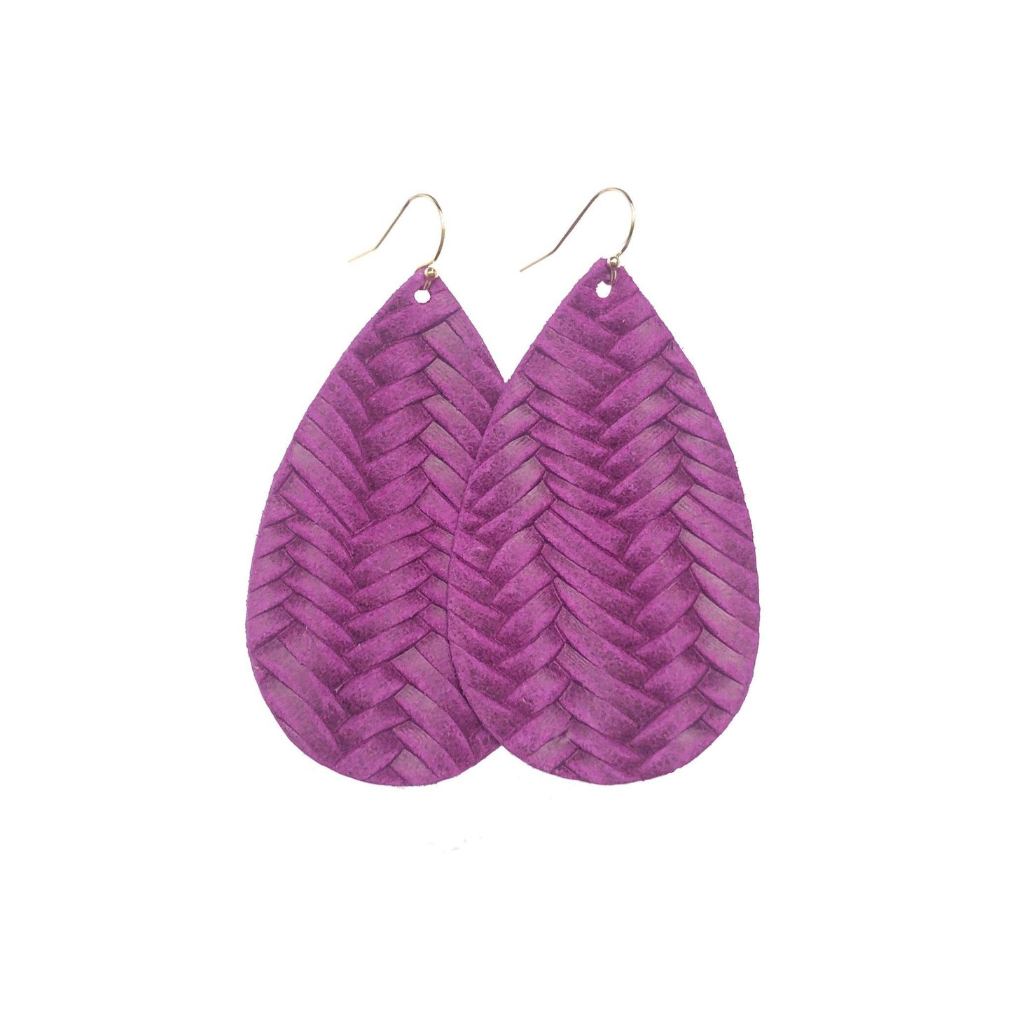 Hue & Hyde, Accessories - Jewelry,  Plum Fishtail Leather Earrings
