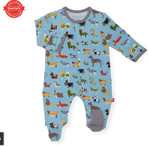 Magnificent Baby, Baby Boy Apparel - Pajamas,  Magnetic Me in-dog-nito modal magnetic footie