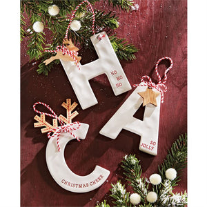 Mud Pie, Home - Decorations,  Mud Pie - Ceramic Initial Ornament