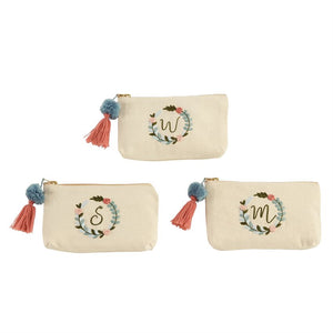 Mud Pie, Accessories - Handbags,  Mud Pie - Initial Embroidered Pouch