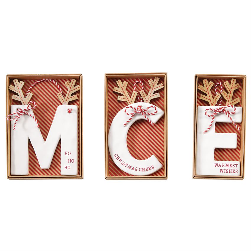 Mud Pie, Home - Decorations,  Mud Pie - Ceramic Initial Ornament