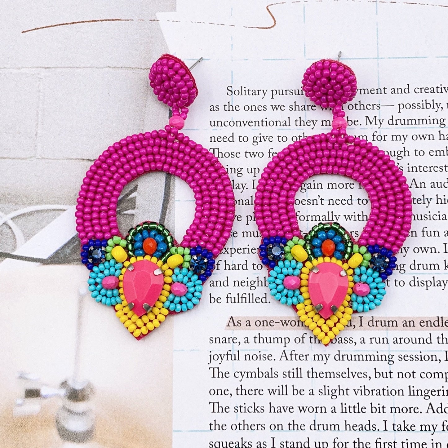 Isha Pink Earring - Eden Lifestyle