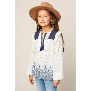 Hayden LA, Girl - Shirts & Tops,  Ivory Bell Sleeve