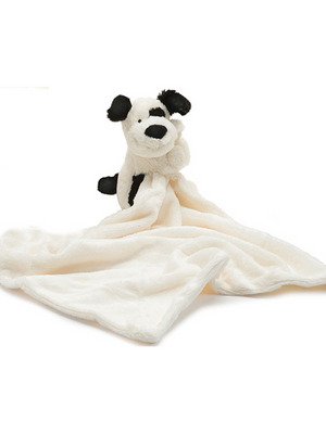 Jellycat, Gifts - Stuffed Animals,  Jellycat Bashful Black and Cream Puppy Soother