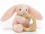 Jellycat, Gifts - Toys,  Jellycat - Bashful Blush Bunny Wooden Ring Toy