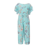 Jessica Simpson, Girl - Rompers,  Jessica Simpson Floral Gaucho Jumpsuit - Aqua Haze Floral