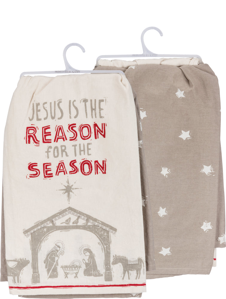 Primitives By Kathy, Home - Decorations,  Jesus is the Reason Dish Towel