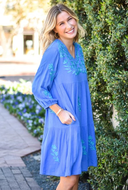 J. Marie The Madeline Dress - Blue - Eden Lifestyle