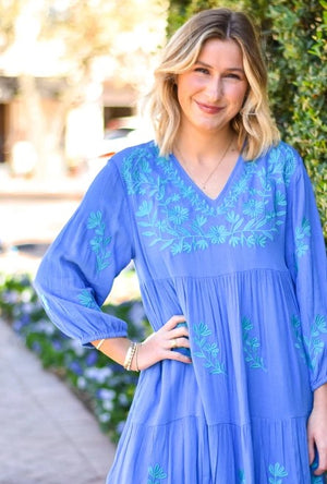 J. Marie The Madeline Dress - Blue - Eden Lifestyle