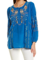 Johnny Was Raisa Blouse in Snorkel Blue - Eden Lifestyle