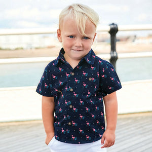 Jojo Maman Bebe, Boy - Shirts,  Jojo Maman Bebe Flamingo Print Shirt