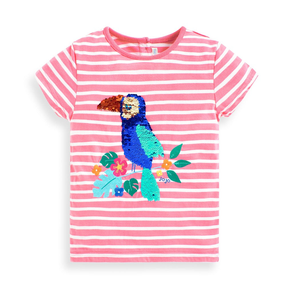 Jojo Maman Bebe, Girl - Shirts & Tops,  Jojo Maman Bebe Sequin Toucan Tee