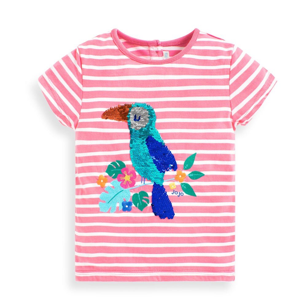 Jojo Maman Bebe, Girl - Shirts & Tops,  Jojo Maman Bebe Sequin Toucan Tee