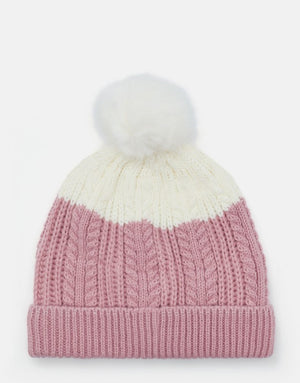 Joules pink bobble hotsell hat