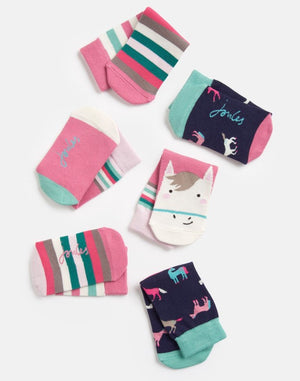 Joules, Accessories - Socks,  Joules Brilliant Bamboo Multi Horse 3 Pack Socks