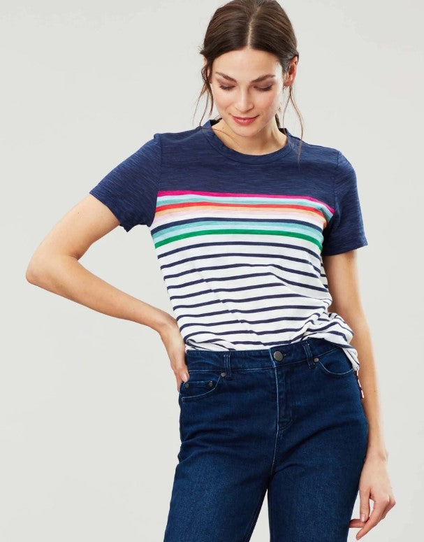 Joules, Women - Tees,  Joules - Carley T-Shirt - Blue Border Stripe