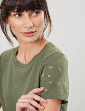 Joules, Women - Tees,  Joules - Carley Tee - Khaki Stars