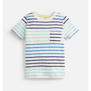 Joules, Boy - Tees,  Caspian Stripe T-Shirt - Cream Blue Stripe