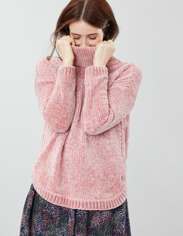 Joules, Women - Shirts & Tops,  Joules Chelsey Pink Chenille Roll Neck Sweater